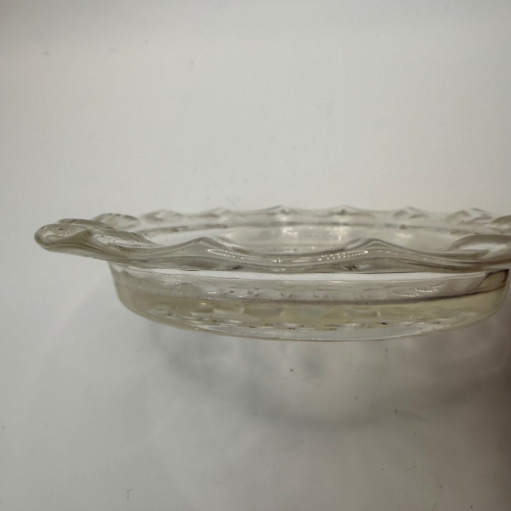 Vintage Clear Pressed Glass Hobnail Sunburst Scalloped Edge Ashtray Trinket Dish - Picture 2 of 5